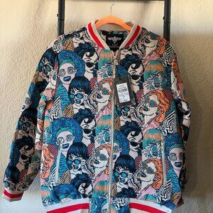 V.I.P. Collection Multi-Face Pop Art Jacquard Bomber Jacket